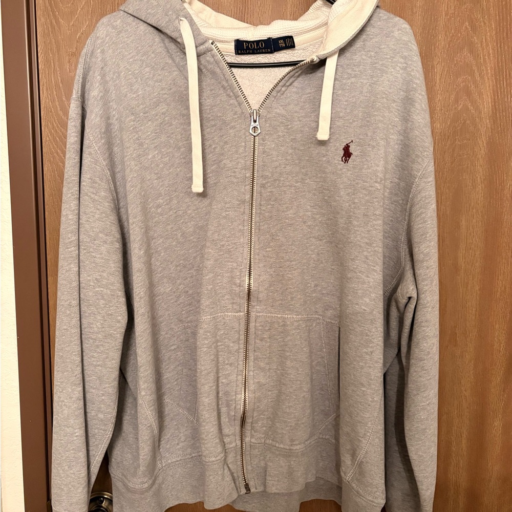 Polo by Ralph Lauren Gray Zip-Up Hoodie size XXL